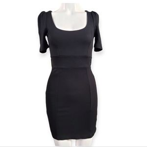 H&M Black Bodycon Low-Neck Stretchable Mini Dress Size 4